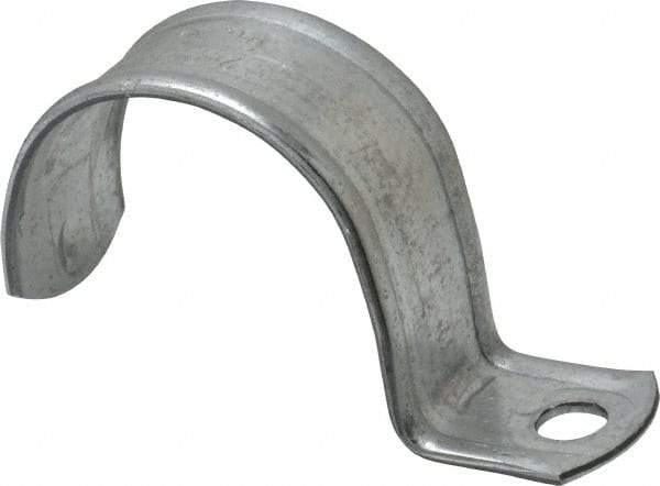 Thomas & Betts - 2" Pipe, Steel, Zinc Plated" Pipe or Conduit Strap - 1 Mounting Hole - Eagle Tool & Supply