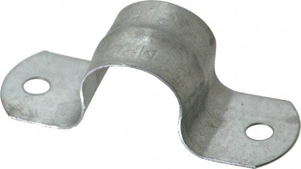 Thomas & Betts - 1/2 Pipe, Steel, Zinc Plated Pipe or Conduit Strap - 2 Mounting Holes - Eagle Tool & Supply