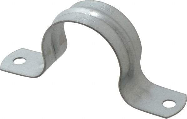 Thomas & Betts - 1-1/2 Pipe, Steel, Zinc Plated Pipe or Conduit Strap - 2 Mounting Holes - Eagle Tool & Supply