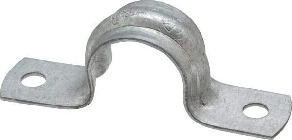 Thomas & Betts - 1/2 Pipe, Steel, Zinc Plated Pipe or Conduit Strap - 2 Mounting Holes - Eagle Tool & Supply