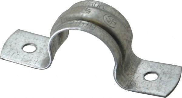 Thomas & Betts - 3/4 Pipe, Steel, Zinc Plated Pipe or Conduit Strap - 2 Mounting Holes - Eagle Tool & Supply