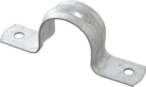 Thomas & Betts - 1 Pipe, Steel, Zinc Plated Pipe or Conduit Strap - 2 Mounting Holes - Eagle Tool & Supply