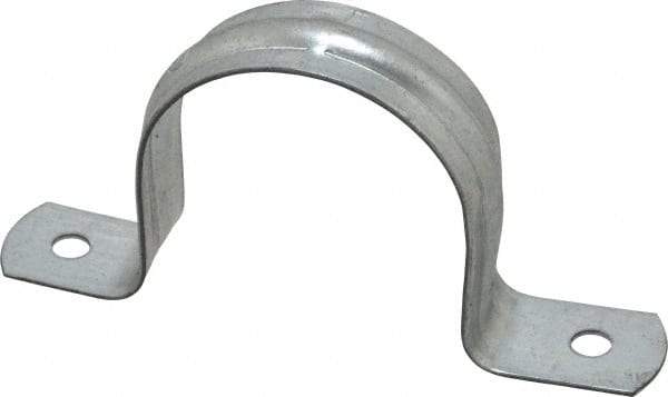 Thomas & Betts - 2 Pipe, Steel, Zinc Plated Pipe or Conduit Strap - 2 Mounting Holes - Eagle Tool & Supply