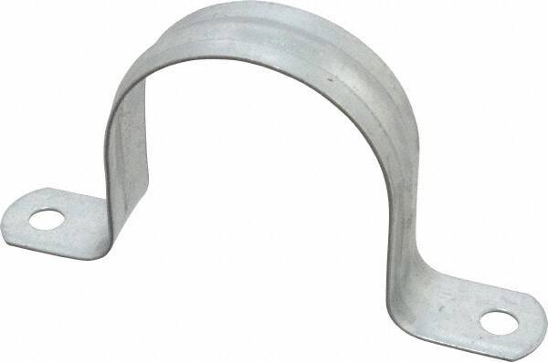 Thomas & Betts - 2-1/2 Pipe, Steel, Zinc Plated Pipe or Conduit Strap - 2 Mounting Holes - Eagle Tool & Supply