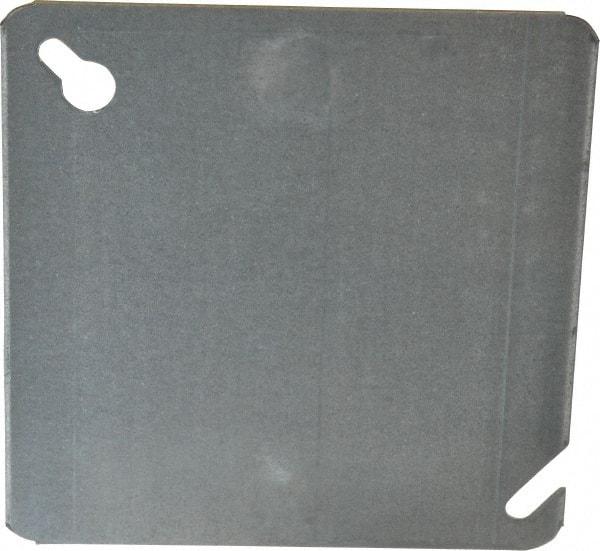 Thomas & Betts - Electrical Outlet Box Steel Blank Cover - 4" Overall Width - Eagle Tool & Supply