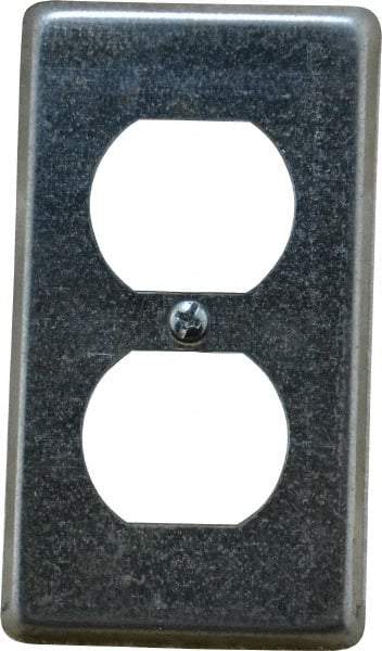 Thomas & Betts - Electrical Outlet Box Steel Device Cover - Includes Phillips Head Screw - Eagle Tool & Supply