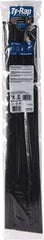 Thomas & Betts - 30" Long Black Nylon Standard Cable Tie - 120 Lb Tensile Strength, 1.52mm Thick, 228.6mm Max Bundle Diam - Eagle Tool & Supply