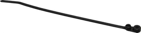 Thomas & Betts - 7.8" Long Black Nylon Mountable Cable Tie - 50 Lb Tensile Strength, 1.4mm Thick, 3-3/8" Max Bundle Diam - Eagle Tool & Supply