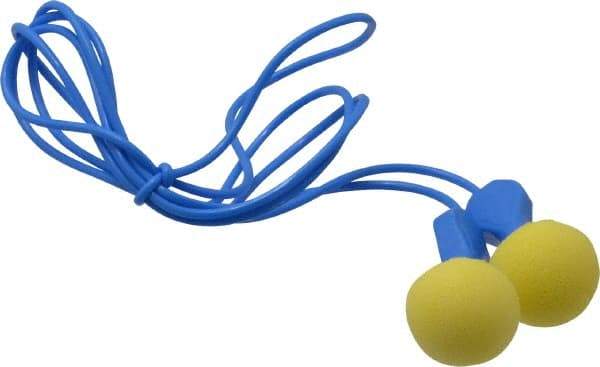 3M - Metal Detectable, Disposable, Corded, 25 dB Earplugs - Yellow, 100 Pairs - Eagle Tool & Supply