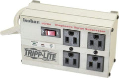 Tripp-Lite - 4 Outlets, 120 Volts, 15 Amps, 6' Cord, Power Outlet Strip - Free Hanging, Keyhole Mount, 1-15P NEMA Configuration, 7" Strip - Eagle Tool & Supply