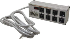Tripp-Lite - 8 Outlets, 120 Volts, 15 Amps, 12' Cord, Power Outlet Strip - Free Hanging, Keyhole Mount, 1-15P NEMA Configuration, 11-1/2" Strip - Eagle Tool & Supply