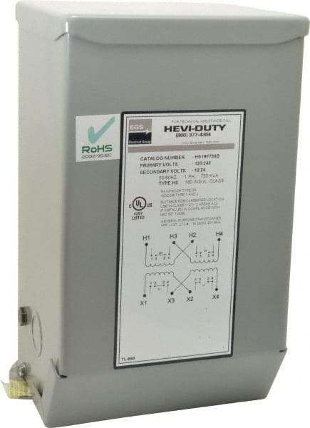 Sola/Hevi-Duty - 120/240 Input Volt, 12/24 Output Volt, 60 Hz, Buck Boost Transformer - 1 Phase, 6 Inch Wide x 5 Inch Deep x 10 Inch High, cULus Listed E77014 - Eagle Tool & Supply