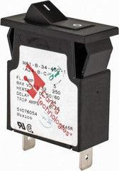 Carling Switch - 5 Amp, 277 VAC, 65 VDC, 1 Pole, Panel Mount Miniature Circuit Breaker - Hydraulic Magnetic Trip, 38.8mm Deep x 39.62mm High x 35.41mm Wide - Eagle Tool & Supply