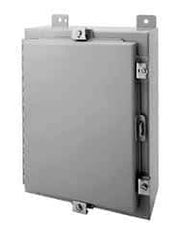 Wiegmann - Steel Standard Enclosure Hinge Flat Cover - NEMA 4, 12, 13, 610mm Wide x 762 mm High x 203mm Deep, Dirt-tight, Dust-tight, Oiltight & Watertight - Eagle Tool & Supply
