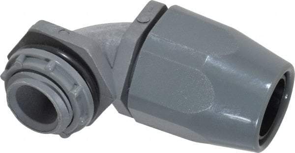 Thomas & Betts - 3/8" Trade, Thermoplastic Threaded Angled Liquidtight Conduit Connector - Insulated - Eagle Tool & Supply