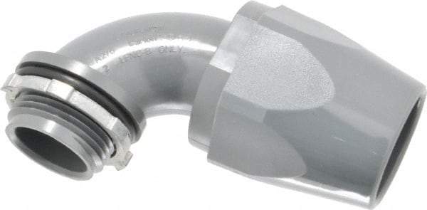 Thomas & Betts - 1" Trade, Thermoplastic Threaded Angled Liquidtight Conduit Connector - Insulated - Eagle Tool & Supply