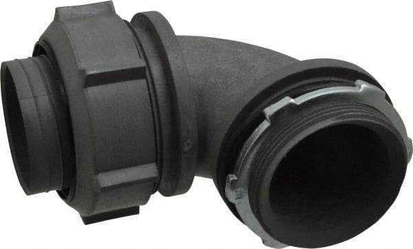 Thomas & Betts - 2" Trade, Thermoplastic Threaded Angled Liquidtight Conduit Connector - Insulated - Eagle Tool & Supply