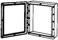 Thomas & Betts - Thermoplastic Standard Enclosure Hinge Flat Cover - NEMA 1, 2, 3, 4, 12, 3S, 3SX, 3X, 4X, 24-1/2" Wide x 30-1/2" High x 9-1/2" Deep - Eagle Tool & Supply