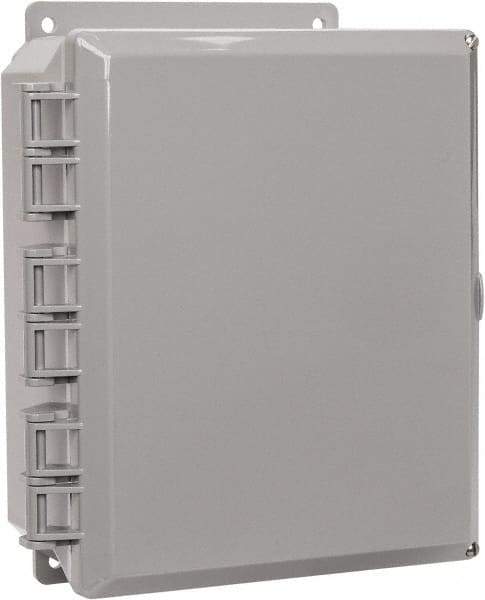 Thomas & Betts - Polycarbonate Standard Enclosure Hinge Flat Cover - NEMA 1, 2, 3, 4, 12, 3S, 3SX, 3X, 4X, 8" Wide x 10" High x 4" Deep, Impact Resistant - Eagle Tool & Supply