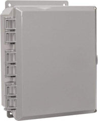 Thomas & Betts - Polycarbonate Standard Enclosure Hinge Flat Cover - NEMA 1, 2, 3, 4, 12, 3S, 3SX, 3X, 4X, 8" Wide x 10" High x 4" Deep, Impact Resistant - Eagle Tool & Supply