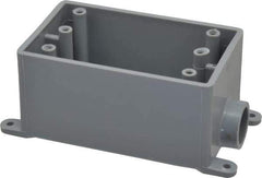 Thomas & Betts - 1 Gang, (1) 1/2" Knockout, PVC Rectangle Junction Box - 144.78mm Overall Height x 71.1mm Overall Width x 61.5mm Overall Depth, Weather Resistant - Eagle Tool & Supply