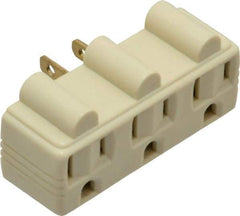 Pass & Seymour - 1 Outlet, 125 Volt, 15 Amp, Ivory, Single to Triple Electrical Outlet Adapter - 5-15P NEMA Configuration, 3-1/4 Inch Long, cULus, UL Listed - Eagle Tool & Supply