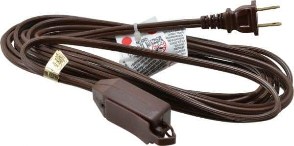 Southwire - 15', 16/2 Gauge/Conductors, Brown Indoor Extension Cord - 1 Receptacle, 13 Amps, 125 VAC, UL SPT-2, NEMA 1-15P, 1-15R x 3 - Eagle Tool & Supply