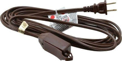 Southwire - 15', 16/2 Gauge/Conductors, Brown Indoor Extension Cord - 1 Receptacle, 13 Amps, 125 VAC, UL SPT-2, NEMA 1-15P, 1-15R x 3 - Eagle Tool & Supply