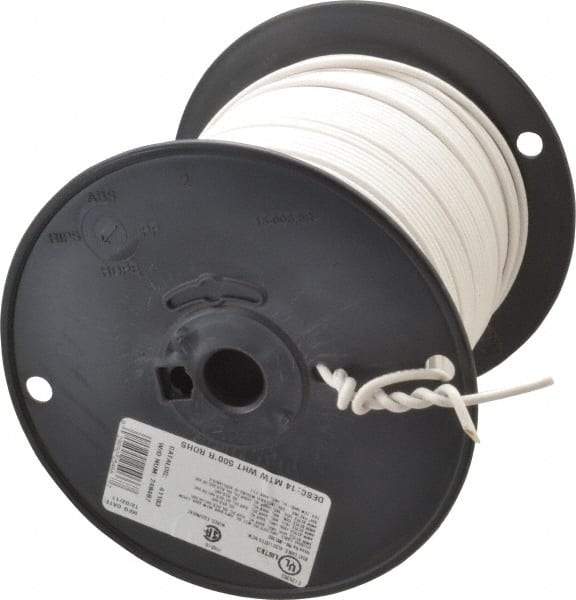 Southwire - 14 AWG, 41 Strand, White Machine Tool Wire - PVC, Acid, Moisture and Oil Resistant, 500 Ft. Long - Eagle Tool & Supply