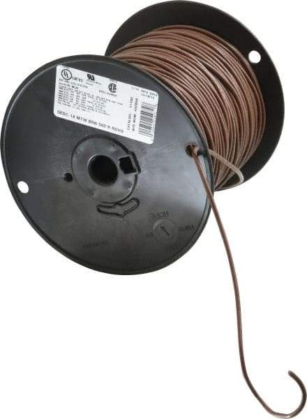 Southwire - 14 AWG, 41 Strand, Brown Machine Tool Wire - PVC, Acid, Moisture and Oil Resistant, 500 Ft. Long - Eagle Tool & Supply