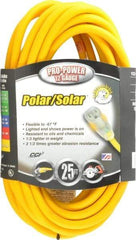 Southwire - 25', 12/3 Gauge/Conductors, Yellow Outdoor Extension Cord - 1 Receptacle, 15 Amps, 125 VAC, UL SJEOOW, NEMA 5-15P, 5-15R - Eagle Tool & Supply