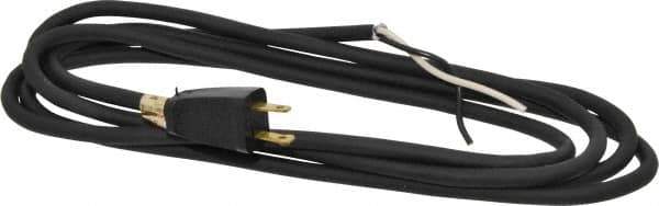 Southwire - 9', 16/2 Gauge/Conductors, Black Outdoor Replacement Cord - 1 Receptacle, 13 Amps, 125 VAC, UL SJEOOW, NEMA 1-15P - Eagle Tool & Supply