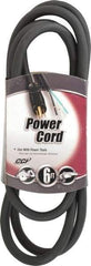 Southwire - 6', 14/3 Gauge/Conductors, Black Outdoor Replacement Cord - 1 Receptacle, 15 Amps, 125 VAC, UL SJEOOW, NEMA 5-15P - Eagle Tool & Supply