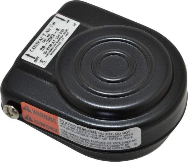 LINEMASTER - 1/8-27 NPT Compact Air Valve - 3-Way Air Valve Foot Switch & 2 7/8" Length x 2 1/2" Width - Eagle Tool & Supply