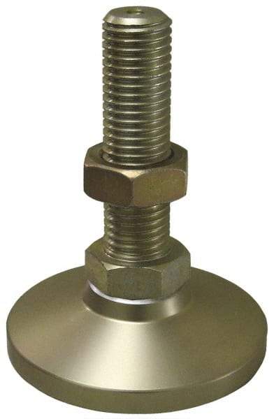 Gibraltar - 1-8 Bolt Thread, Studded Pivotal Stud Mount Leveling Pad & Mount - 22,000 Max Lb Capacity, 4" Base Diam - Eagle Tool & Supply