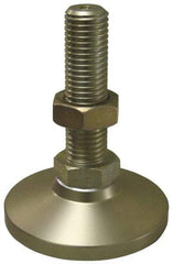Gibraltar - 1-8 Bolt Thread, Studded Pivotal Stud Mount Leveling Pad & Mount - 22,000 Max Lb Capacity, 4" Base Diam - Eagle Tool & Supply