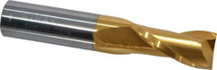 Atrax - 5/8", 1-1/4" LOC, 5/8" Shank Diam, 3-1/2" OAL, 2 Flute, Solid Carbide Square End Mill - Single End, TiN Finish, Spiral Flute, 30° Helix, Centercutting, Right Hand Cut - Eagle Tool & Supply
