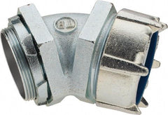 Thomas & Betts - 3" Trade, Malleable Iron Threaded Angled Liquidtight Conduit Connector - Noninsulated - Eagle Tool & Supply