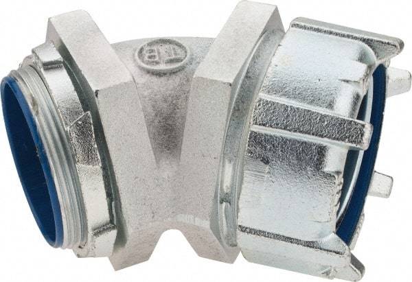 Thomas & Betts - 3" Trade, Malleable Iron Threaded Angled Liquidtight Conduit Connector - Insulated - Eagle Tool & Supply