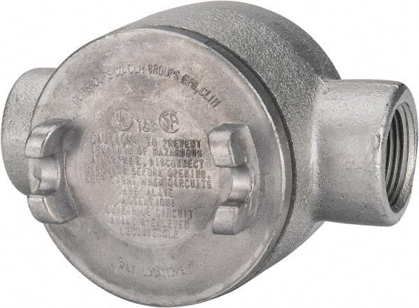 Thomas & Betts - (2) 1" Knockouts, Iron Round GUAC - 3-1/2" Overall Width x 2.31" Overall Depth - Eagle Tool & Supply