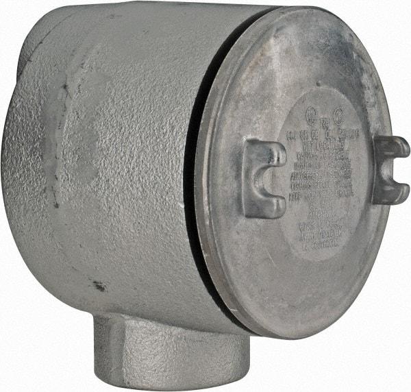 Thomas & Betts - (2) 2" Knockouts, Iron Round Junction Box - 5-3/4" Overall Width x 4.06" Overall Depth - Eagle Tool & Supply