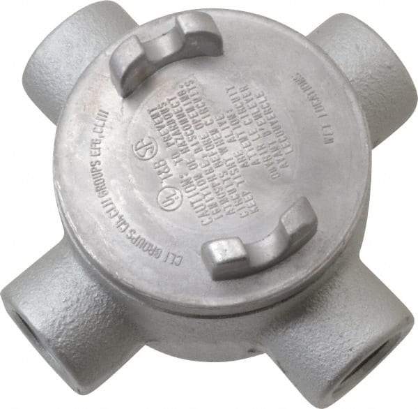 Thomas & Betts - (4) 3/4" Knockouts, Iron Round GUAX - 3-1/2" Overall Width x 2" Overall Depth - Eagle Tool & Supply