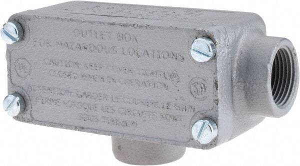 O-Z/Gedney - T Body, 3/4" Trade, Rigid Malleable Iron Conduit Body - Rectangle, 1" OAL, Hazardous Locations - Eagle Tool & Supply