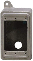 O-Z/Gedney - 1 Gang, 1/2" Knockouts, Iron Rectangle Device Box - Aluminum Enamel, Zinc Electroplated - Eagle Tool & Supply