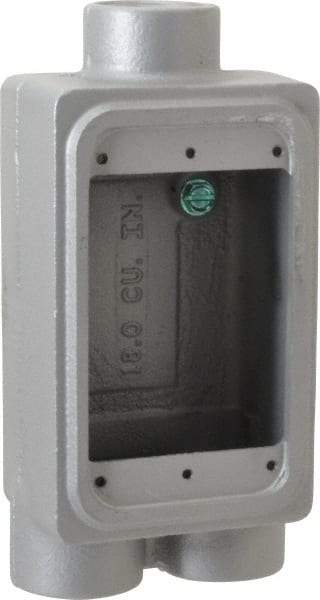 O-Z/Gedney - 1 Gang, 3/4" Knockouts, Iron Rectangle Device Box - Aluminum Enamel, Zinc Electroplated - Eagle Tool & Supply