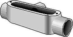 Hubbell Killark - Form 85, T Body, 2" Trade, IMC, Rigid Aluminum Conduit Body - Oval, 11-5/8" OAL, 70 cc Capacity, Hazardous & Wet Locations - Eagle Tool & Supply