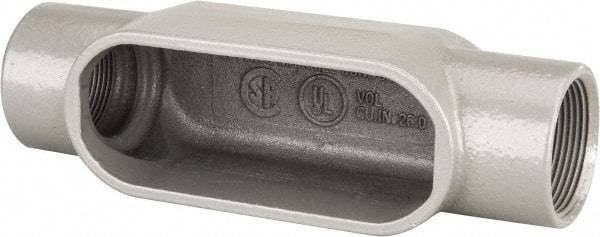 Hubbell Killark - Form 7, C Body, 1-1/2" Trade, IMC, Rigid Iron Conduit Body - Oval, 8-7/16" OAL, 26 cc Capacity, Gray, Hazardous & Wet Locations - Eagle Tool & Supply