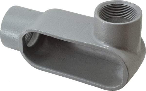 Hubbell Killark - Form 7, LR Body, 1-1/2" Trade, IMC, Rigid Iron Conduit Body - Oval, 7-1/4" OAL, 26 cc Capacity, Gray, Hazardous & Wet Locations - Eagle Tool & Supply