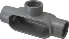 Hubbell Killark - Form 7, T Body, 1-1/2" Trade, IMC, Rigid Iron Conduit Body - Oval, 8-7/16" OAL, 27 cc Capacity, Gray, Hazardous & Wet Locations - Eagle Tool & Supply