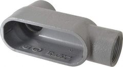 Hubbell Killark - Form 7, LB Body, 1-1/4" Trade, IMC, Rigid Iron Conduit Body - Oval, 6-13/16" OAL, 19-1/2 cc Capacity, Gray, Hazardous & Wet Locations - Eagle Tool & Supply